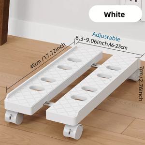 TEMU 원 데스크탑 컴퓨터 호스트 홀더 - 블랙 앤 화이트, 잠금 바퀴가 있는 모바일, 홈 오피스용 테이블 밑 CPU 홀더, 타워 PC 높이 조절 수납 선반, 집에서 일할 때 좋은 도우미 - 실용적이고 아름다운