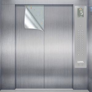 TEMU 방수 엘리베이터 문용 초고밀도 스테인리스 스틸 스티커, 브러시 처리된 끝이 있는 냉장고 및 캐비닛 리모델링용 메탈릭 필름 장식