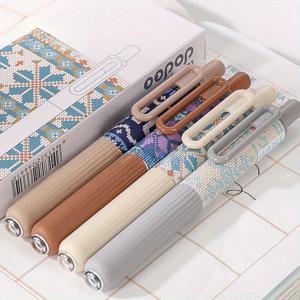 TEMU 4개입 패션 블랙 젤펜, 0.5mm 팁, 부드러운 터치, 편안한 그립, 검정 잉크, 하드 펜 캘리그라피 펜, 학교 및 사무용품, 개학 시즌