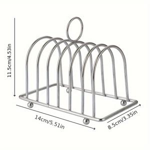TEMU 1개 빈티지 메탈 토스트 랙 6슬라이스 디자인 - 5.7인치 독립형 빵 랙 스탠드, 녹 방지 및 내구성, 가정, 상업, 캠핑용 - 간편한 청소 표면, 주방용 빵 랙, 캠핑 필수품, 클래식 주방용품