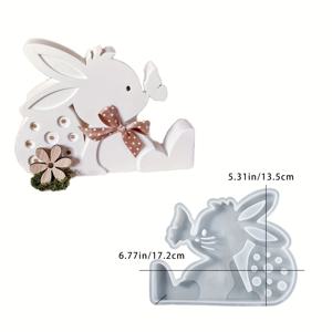 TEMU 레진 주조 몰드 봄 토끼 나비 석고 장식 홈 데스크탑 분위기 장식 휴일 기념일 선물 레진 석고 캔들 공예 선물 실리콘 몰드