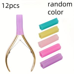 TEMU 플라이어 커버 12개 세트, 큐티클 도구용 디자인, 별 모양, 가위 및 핀셋 보호용 랜덤 색상