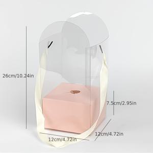 TEMU 투명 고품질 꽃 포장 상자, 휴대용 꽃 박스 5개 세트, 꽃 토트백, 플로럴 아레인지 꽃 상자, 어버이날 꽃 상자, 꽃집 용품 포장 소재, 소규모 비즈니스 용품, 파티 선물, 파티 장식,선물 포장 용품,우아한 포장,축제 디자인,재사용 가능한 포장,방수 소재,선물 포장 상자,플로럴 디스플레이 박스,소규모 비즈니스 소유자,선물 쇼핑객