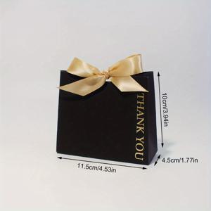 TEMU 10개 세트 - 수직 프린팅, 새틴리본 장식이 있는 우아한 미니 선물박스 (블랙 & 화이트), 웨딩/베이비샤워/생일파티용 사은품함 / 보석류·사탕포장 ·크리스마스,할로윈