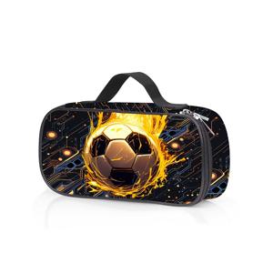 TEMU 새로운 스타일리시 축구 패턴 프린트 필통, 수납 파우치|필통