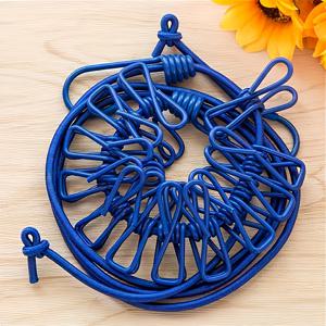 TEMU 4가지 색상 중에서 12개의 클립이 있는 휴대용 여행용 옷걸이 - 바람에 방지된, 접을 수 있는, 신축성이 있는 세탁용 옷걸이