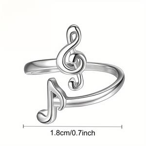 TEMU 여성을 위한 1개 음악 노트 조절 가능한 오픈 링, 음악 축제 선물로 완벽, 데일리룩에 스타일리시하고 우아함, 여름 해변 휴가 분위기, 파티 액세서리, 봄 및 여름 주얼리, 가족 및 친구를 위한 섬세한 선물