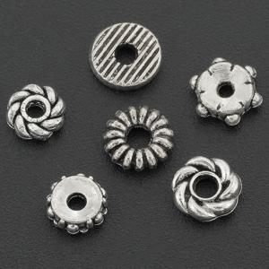 TEMU 18.5g 약 100개 랜덤 혼합 스페이서, 합금 패턴 피어싱 루스 스페이서 비즈, 플랫 비즈, 기하학적 모양 포지셔닝 비즈, 스루홀 루스 비즈, 조각된 스트레이트홀 스페이서 비즈, 장식용 비즈, 비즈 & 비즈 어소트먼트, 비즈링, 스페이서 비즈, 핸드메이드 직조용 주얼리 만들기, 팔찌, 목걸이, 키체인, 의류 액세서리, 공예 액세서리 재료