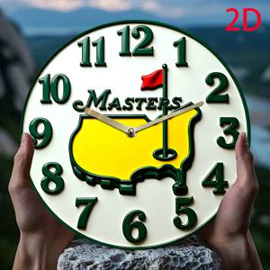 TEMU 8인치 무소음 골프 벽시계, 2D 평면 아크릴 쿼츠 디자인, 녹색 및 노란색 로고 특징, 열정적인 홈 데코 및 휴일 선물로 완벽 - AA 배터리 전원 (미포함)