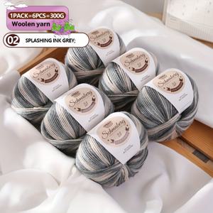 TEMU 착용 가능한 코트, 드레스, 스카프, 양말용 6팩 핸드염색 두안란 양모 니트 원단 - 부드럽고 피부에 친절하며 편안한 착용감