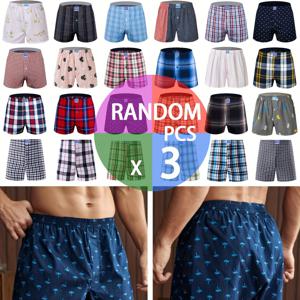 TEMU 3개 랜덤 발송, 100% 통기성 폴리에스터 소재의 꽃무늬 남성용 롱 박서 쇼츠 & 루즈핏 아로 팬츠, 여름철 착용에 완벽한 부드러운 남성용 긴 바지