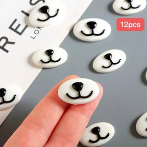 TEMU 12개 크리에이티브 만화 레진 개 곰 코 DIY 크림 글루 장식, 전기 없음, 실내/실외 정원, 파티 및 가정 장식에 적합 - DIY 보석 만들기, 폰 케이스, 헤어 클립, 헤어 밴드, 구멍 신발, 키체인 장식 등, 공예 장식, 독특한 생일 및 휴일 선물에 적합, 창의적인 휴가 외출 파티 선물