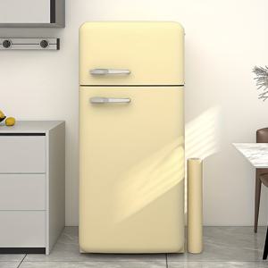 TEMU 싱글 컬러 냉장고 벽지, 부드러운 미니 냉장고 비닐 랩, 연보라색, 파란색, 초록색, 노란색, 빨간색, 흰색 장식 냉장고 스티커, 자가 접착식 주방 장식, 간편한 부착 벽지