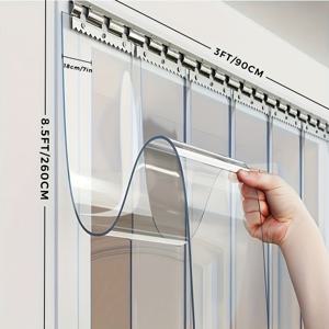TEMU 6개 세트 가정용 도어 커튼 - 투명 PVC 도어 커튼 롤, 상업 및 산업용 도어, 냉장고, 냉동고, 차고, 창고에 적합한 투명 커튼