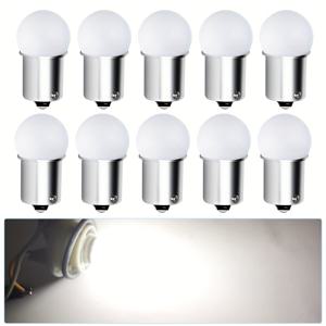 TEMU 10개입 고휘도 자동차 LED 방향 지시등, 1430 고휘도 램프 비드 9개 포함, 렌즈 포커싱, 1156, 1157 S25, G18, R5W, R10W, Ba15S, P21W, 9456CW, 7456R 안개등, 후진등과 호환