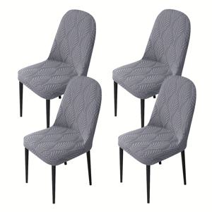 TEMU 4개/6개 탄성 잎 패턴 작은 곡선 의자 커버, 범용 풀 랩 식탁 의자 커버, 두꺼운 의자 및 등받이 커버, 고양이 스크래치 방지, 가정, 레스토랑 및 연회에 적합|식탁의자커버