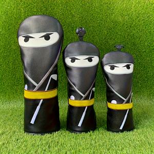 TEMU 디자인의 블랙 골프 클럽 헤드 커버 - 견고한 보호력과 스타일을 제공하며, 지퍼 잠금이 특징이며, 1S우드, 3/5우드 및 우드 로드에 적합하며, 골프 애호가를 위한 필수품, 스타일리시한 우드 커버, 최고급 보호력