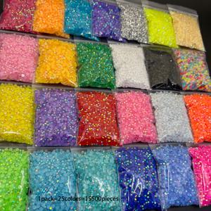 TEMU 15500개 3mm 레진 플랫백 스톤, 25가지 밝은 색상 AB 컬러 플랫백 젤리 레진 스톤, 머그잔, 병, 보온병, 핸드메이드 장식용, 대량 반짝이 스톤