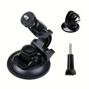 TEMU 1세트 흡착컵 스탠드 & 삼각대 어댑터 및 나사 포함 - 고강도 플라스틱 제작, 강력한 흡착 베이스, GoPro, AKASO, Dragon Touch, DJI Osmo, Insta360 액션 카메라 호환 - 배터리/전원 불필요, 안정적인 핸즈프리 촬영 가능, 실내외 사용
