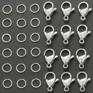 TEMU 20개 DIY 랍스터 클라스프 및 오픈 점프 링 세트, 랍스터 클라스프 10개와 오픈 점프 링 10개 포함, 주얼리 만들기용, 비즈 공예, 스페이서 비드 커넥터, 펜던트 목걸이 체인 클라스프, 폰 체인 키체인 클로저, 팔찌 액세서리