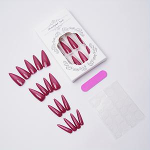 TEMU 24개 세트 롱 스틸레토 퍼플 레드 그라데이션 캣아이 팁 아크릴 프레스온 네일 XXL, 젤리 글루 1개 & 네일 파일 1개 포함, 여성용 데일리 및 파티용 손톱