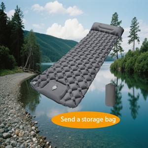 TEMU 1개 야외용 인플레이터블 슬리핑 패드 | 1분 빠른 공기 주입 + 초두꺼운 펑크방지 | 캠핑/하이킹/피크닉 필수품 | 가볍고 휴대용 접이식 방습 매트 | 여름 여행 필수 아웃도어 장비 | 매칭 수납백 포함|캠핑매트