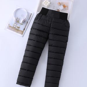 TEMU 여아용 두꺼운 바지, 아동용 하이웨이스트 바지, 따뜻하고 핏되는 긴 스키 바지, 야외용