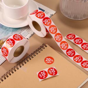 TEMU 2000개 할인 스티커, 1인치 원형 빨간색 라벨, 가격 표시기, 할인 태그, 소매점, 슈퍼마켓, 상점 및 이벤트용 프로모션 간판