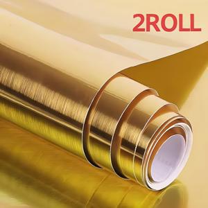 TEMU 메탈릭 주방 알루미늄 호일 방유 벽 스티커 및 서랍 매트 2롤, 두꺼운 내마모성 방수 및 방유 기능. 주방 및 거실에 적합하며 책상, 의자 리모델링에도 사용 가능