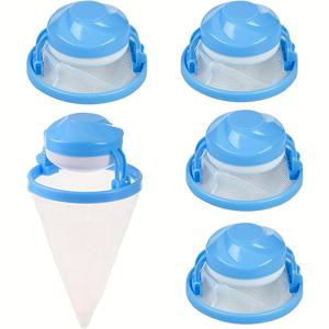 TEMU 5개 세트 애완동물 털 제거기, 재사용 가능한 세탁기 보풀 필터 (수영장 네트 수집 백 포함), 전원 불필요, 세탁기 털 제거 시스템|세탁기