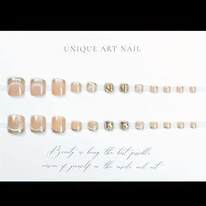 TEMU 핸드메이드 토 네일 스티커, 라인스톤과 고양이 눈 효과, 자가 접착 아크릴 프레스온 인조 손톱, 장식용 네일 용품|네일재료