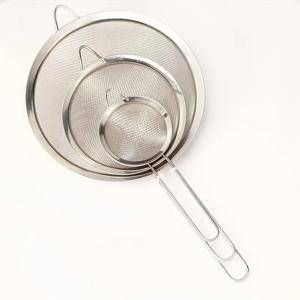 TEMU 3피스 스테인리스 스틸 미세망 체 세트 - 편안한 손잡이, 내구성 및 녹 방지, 주방 베이킹 필수품, 소스와 밀가루 쉽게 체질