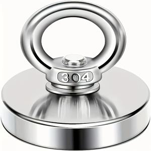 TEMU 헤비 듀티 낚시 자석, 링이 있는 450파운드 낚시 자석, 접시머리 구멍이 있는 원형 자석, 강과 자성 낚시, 수중 구조용으로 사용