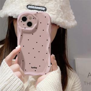 TEMU 폰케이스: 보라색 검정 도트 핫셀링 창의적인 패턴, 새로운 크림 패턴 폰케이스, 심플하며 패셔너블한 남녀공용 폰케이스