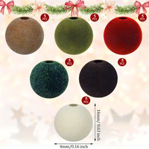 TEMU 30개 크리스마스 벨벳 비즈 16mm 플로킹 스페이서 장식 DIY 액세서리 만들기 가랜드 티어드 트레이 트리 장식용