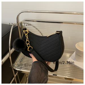 TEMU 세련된 솔리드 컬러와 푹신한 폼폼이 돋보이는 여성용 숄더백입니다. 상체에 걸쳐 쓸 수 있는 산뜻한 펠트 디자인으로 트렌디한 빈티지 룩을 연출하며, 간편하면서도 패셔너블한 크로스바디 백으로 활용도도 높은 시크한 플래드 체크무늬 액세서리로도 좋습니다.