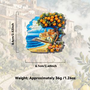 TEMU 아름다운 해변 전설이 담긴 시칠리아 냉장고 자석, 3D 엠보싱 레진으로 제작, 창의적인 주방 장식을 위한 완벽한 제품입니다. 이 정교한 PVC 자석은 입체적인 감각을 더해줍니다.