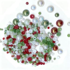 TEMU 240개 3-10mm 플랫백 진주 & 라인스톤, 크리스마스 네일 아트용 - 혼합 레진 팩, 프로젝트에 적합, 공예에 이상적, 네일 장식용