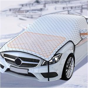 TEMU 모든 차종에 적합한 초장형 윈드실드 스노우 커버 - 헤비듀티 올웨더 자동차 선실드 & 겨울 아이스 실드, 안전한 스트랩 시스템, 간편한 설치/제거, 극한의 추위, 비, 눈에 적합