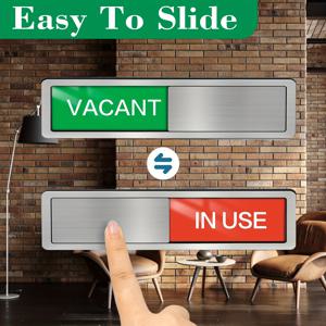 TEMU 1개 사용 중 표지판, 비어 있음/사용 중 표지판, 사무실 문 표지판, 사용 가능/사용 불가 슬라이더 도어 표지판, 홈 오피스, 욕실, 회의실, 휴식, 화장실, 병원, 회의실용