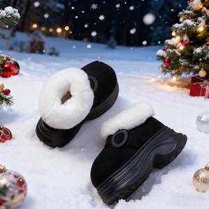 TEMU 8.0 키높이 보온 부츠: 신상 여성용 가을/겨울 실내용 두꺼운 밑창 앵클 부츠, 소형 여성을 위한 여성 신발