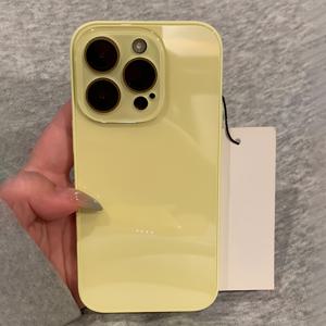 TEMU 휴대폰 케이스 - 아이폰 16, 15, 14, 13, 12, 11 Pro Max용으로 디자인된 세련되고 매끄러운 단색 광택 휴대폰 케이스. 렌즈 보호 기능과 충격 방지 범퍼, 내구성 있는 하드 백이 특징입니다.|폰케이스