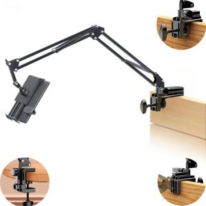 TEMU 태블릿 스탠드 각도 조절식, 킨들 침대용 홀더, 침대용 접이식 암형 스탠드, 알루미늄 범용 플렉시블 태블릿 홀더, 360도 회전 지원, 킨들 페이퍼화이트/오아시스/코보/톨리노/휴대폰/스위치/아이패드 미니 및 5.5-9인치 호환