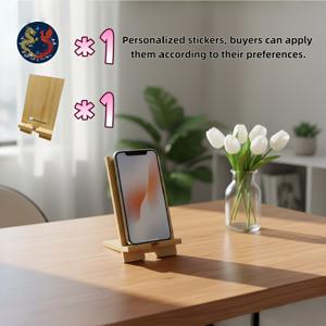 TEMU 2-in-1 조절 가능한 대나무 폰 & 태블릿 홀더 스탠드 (스티커 포함) - 스마트폰, 전자책, 태블릿 호환 - 홈 오피스, 학교용 멀티 앵글 데스크 스탠드 - 어버이날, 스승의 날, 부활절 선물로 이상적 - 견고한 디자인|책상