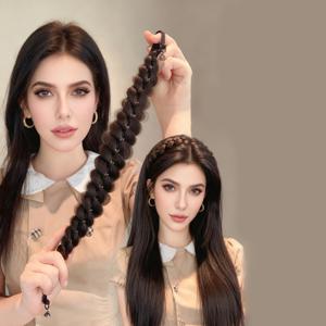 TEMU 1개 패셔너블 자석 헤어 브레이드 머리띠 | 여성용 조절 가능한 물고기뼈 브레이드 헤어밴드, 데일리 및 캐주얼 웨어에 적합한 심플하고 다재다능한 디자인, 단색 아세테이트 소재