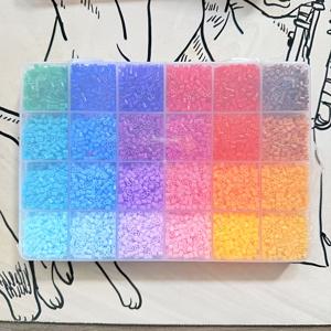 TEMU 13250개 (24구획 박스) 아이 퓨즈 비즈 - 2.6mm 퓨전 비즈 네일 플레이트 포함, DIY 3D 퍼즐 주얼리 만들기, 핸드메이드 픽셀 아트 공예, DIY 주얼리 & 비즈 장식 재료, 핸드메이드 선물 비즈 세트