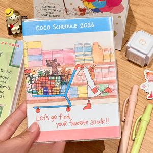 TEMU 2026-2027 귀여운 무지개 & 유니콘 플래너 - 월간/주간/일간 캘린더 포함, 소프트 다이어리 & 스케줄링 저널, 귀여운 풍선 & 캐릭터 일러스트, 휴대용 플래너|달력|달력|캘린더