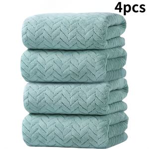 TEMU 4개입 부드럽고 편안한 폴리에스터 타월 세트 | 75x35cm (29.5x13.8인치) 속건성 성인 타월, 멀티 컬러, 목욕, 호텔, 해변, 스파 애호가, 여행에 적합|비치타올