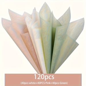 TEMU 120장 풀아웃 꽃 포장 라이너 종이, 꽃 포장지, 플로럴 아레인지먼트 포장지, 다양한 부드러운 색상: 핑크, 화이트, 그린. 공예, DIY 프로젝트, 선물 포장, 플로럴 액세서리, 우아한 포장에 적합