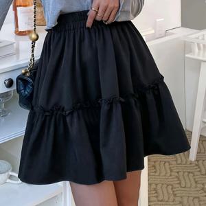 TEMU 방향성 여성 패션 플레어 밑단 스커트